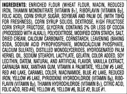 food ingredients label